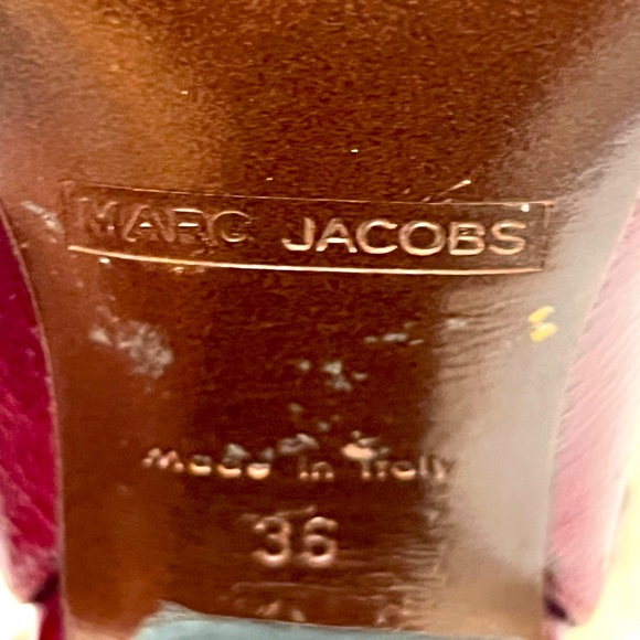 Marc Jacobs, Peep Toes, Slingback Heels, With Green Grosgrain Bows - Picture 6 of 10